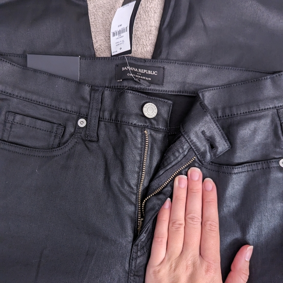 Banana Republic Black Coated Jeans, Size 26/2, NWT! - Picture 5 of 8